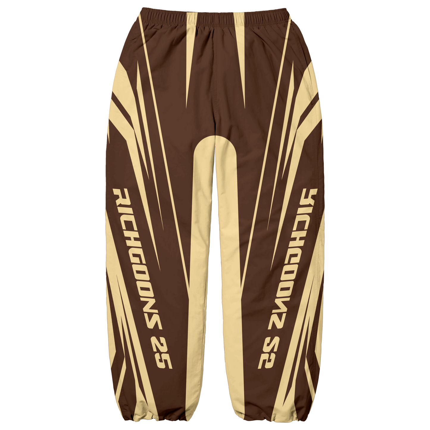 Cream & Brown Racer Pants