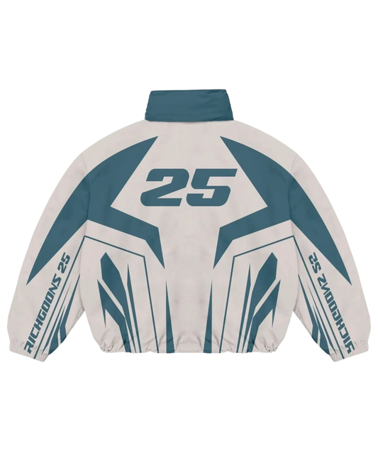 Grey & Teal Racer Jacket